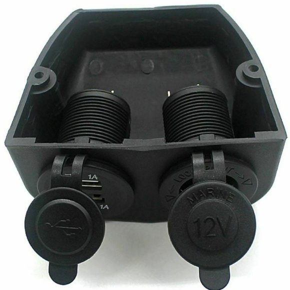 Marine 12V Dual Car-Boat-ATV Cigarette Lighter Socket Splitter USB Charger - Picture 5 of 5
